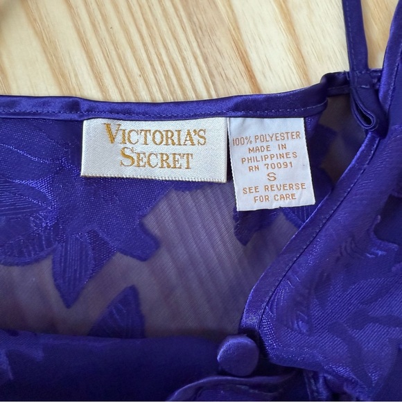 Vintage Victoria's Secret Gold Label Body Suit Women’s Small Purple Floral Sheer - Picture 8 of 8